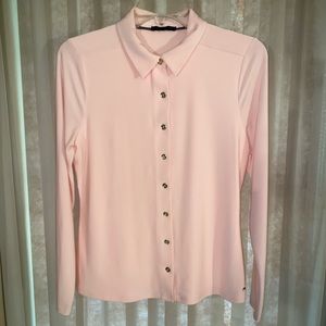 Tommy Hilfiger pink long sleeve stretch blouse